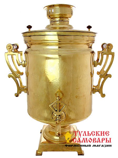 Большой электрический самовар 45 литров "Буфетный" латунный, арт. 120910 фото 1 — Samovars.ru
