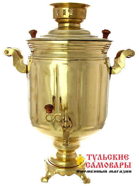 Электрический самовар 10 литров желтый "цилиндр" с гранями, арт. 153022 фото 1 — Samovars.ru