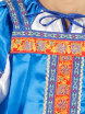 Русский народный костюм "Василиса" для женщины атласный комплект васильковый сарафан и блузка, XS-L фото 2 — Samovars.ru