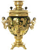 Набор самовар электрический 3 литра с художественной росписью "Золотые цветы на черном фоне", арт. 130487 фото 3 — Samovars.ru