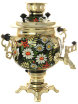 Набор самовар электрический 3 литра с художественной росписью "Ромашки на золотом", арт. 110603 фото 4 — Samovars.ru